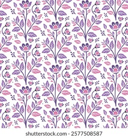elegant all over seamless floral pattern with botanical motifs wildflowers and tropical elements for fashion prints textile wallpaper wrapping and fabric designs