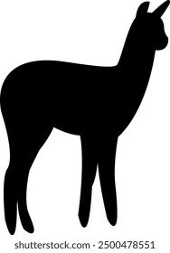 Elegant alpaca silhouette in profile.