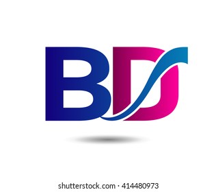 Elegant alphabet B and D, bd letter logo. Vector illustration
