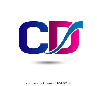Elegant alphabet C and D, cd letter logo. Vector illustration
