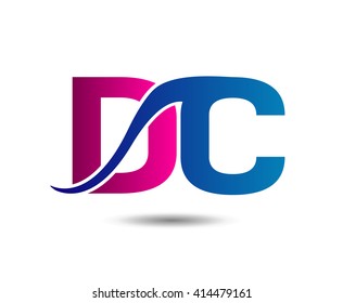 Elegant alphabet D and C, dc letter logo. Vector illustration
