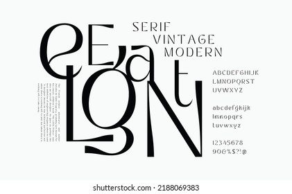 Elegant alphabet font. Classic Modern Poster Designs Concept. Typography serif fonts decorative vintage. vector illustration