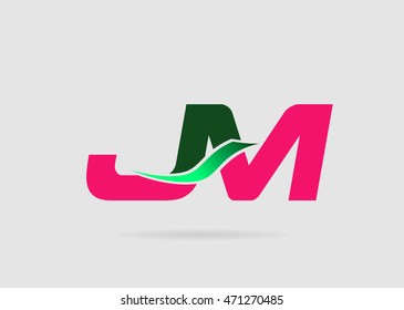 Elegant alphabet J and M letter logo. Vector illustration
