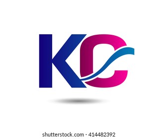 Elegant alphabet K and C letter logo. Vector illustration

