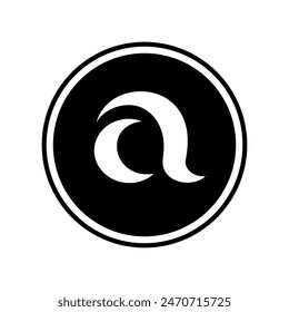 Elegant alphabet letter A logo icon design template elements, initial a logo on black circle shape, vector illustration
