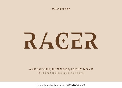 Elegant alphabet letters font. Classic Lettering Minimal vector  Designs. Typography fonts. vector illustration and brown style