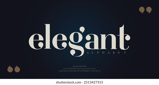 Logotipo de fonte com letras do alfabeto elegante. Tipografia de luxo clássico lettering serif italic fontes decorativo casamento vintage retro logos. ilustração vetorial