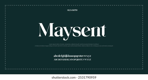 Elegant alphabet letters font logo classic minimal fashion designs. Typography modern sans fonts and number for logo brand. vector illustration