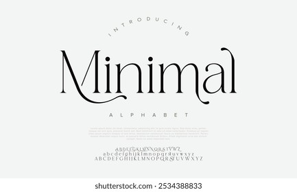 Logotipo de fonte com letras do alfabeto elegante. Tipografia de luxo clássico lettering serif moda fontes casamento decorativo vintage retro logos. ilustração vetorial
