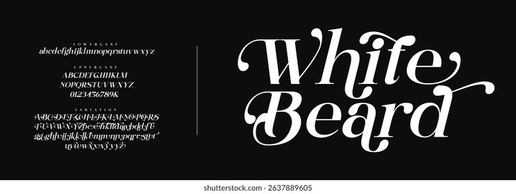 Elegant Alphabet Letters Font Logo Uppercase Lowercase And Number. Classic Lettering Minimal Fashion Designs. Typography modern serif fonts regular decorative vintage concept. vector illustration
