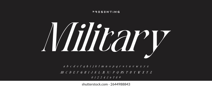 Elegant alphabet letters font logo classic minimal fashion designs. Typography modern sans fonts and number for logo brand. vector illustration