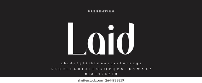 Elegant alphabet letters font logo classic minimal fashion designs. Typography modern sans fonts and number for logo brand. vector illustration