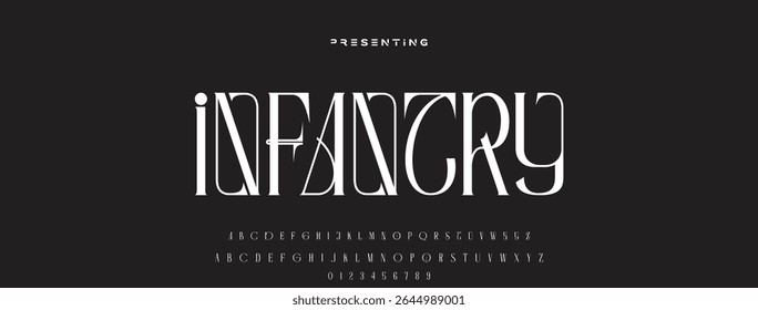 Elegant alphabet letters font logo classic minimal fashion designs. Typography modern sans fonts and number for logo brand. vector illustration