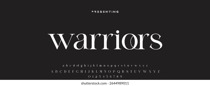 Elegant alphabet letters font logo classic minimal fashion designs. Typography modern sans fonts and number for logo brand. vector illustration