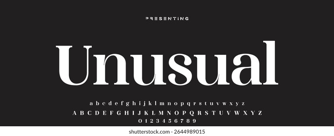Elegant alphabet letters font logo classic minimal fashion designs. Typography modern sans fonts and number for logo brand. vector illustration