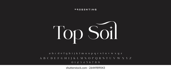 Elegant alphabet letters font logo classic minimal fashion designs. Typography modern sans fonts and number for logo brand. vector illustration