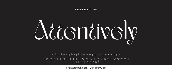 Elegant alphabet letters font logo classic minimal fashion designs. Typography modern sans fonts and number for logo brand. vector illustration