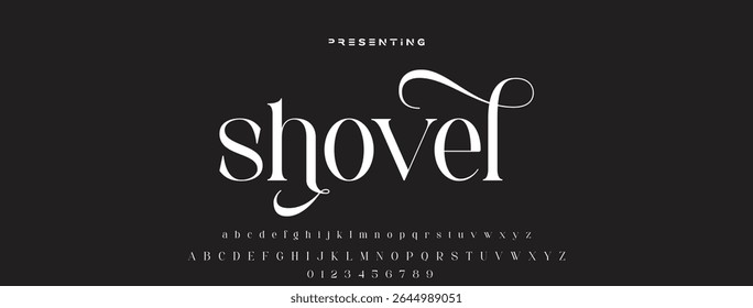 Elegant alphabet letters font logo classic minimal fashion designs. Typography modern sans fonts and number for logo brand. vector illustration