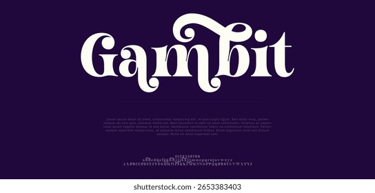 Logotipo de fonte com letras do alfabeto elegante. Tipografia de luxo clássico lettering serif italic fontes decorativo casamento vintage retro logos. ilustração vetorial