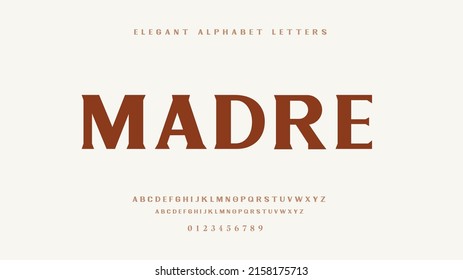 Elegant alphabet letters font madre