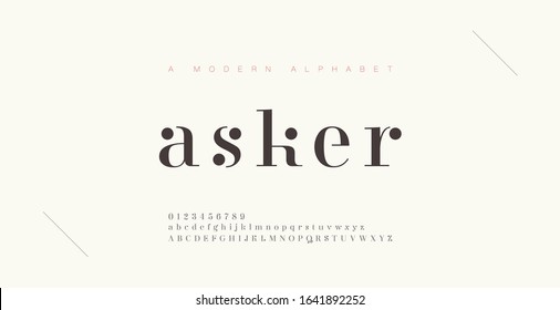 Elegant Alphabet Letters Font And Number. Classic Lettering Minimal Fashion Designs. Typography Fonts Regular Uppercase And Lowercase. Vector Illustration