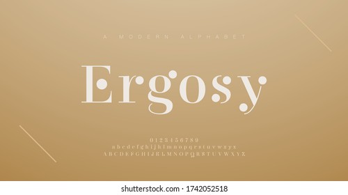 Elegant alphabet letters font and number. Classic Lettering Minimal Fashion Designs. Typography fonts regular uppercase and lowercase. vector illustration