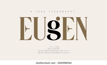 Elegant alphabet letters font and number. Classic Lettering Minimal Fashion Designs. Typography modern serif fonts regular decorative vintage retro concept. vector illustration