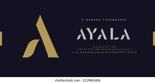 Elegant alphabet letters font and number. Classic Lettering Minimal Fashion Designs. Typography modern serif fonts and numbers. vector illustration - Shutterstock ID 2119841606