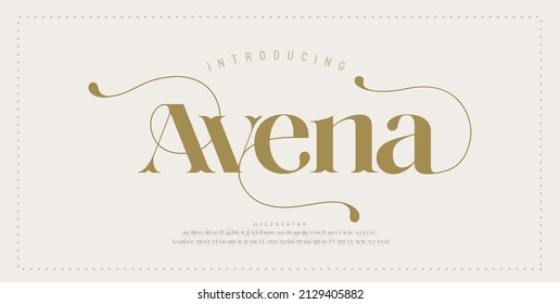 Elegant alphabet letters font and number. Typography Luxury classic lettering serif fonts decorative wedding vintage retro concept. vector illustration - Shutterstock ID 2129405882