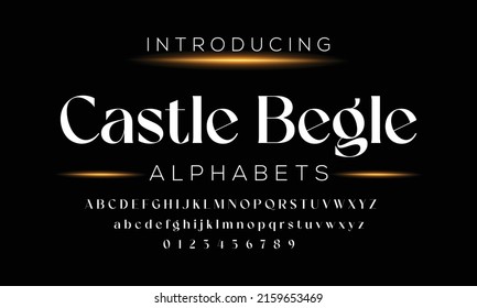 Elegant alphabet letters font and number. Classic Lettering Minimal Fashion Designs. Typography modern serif fonts regular uppercase lowercase and numbers. vector illustration