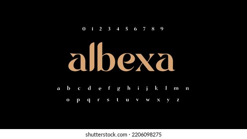 Elegant alphabet letters font and number. Typography luxury classic lettering serif fonts decorative for logo vintage retro concept. vector illustration