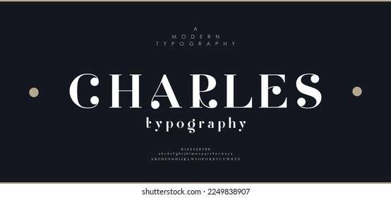 Elegant alphabet letters font and number. Classic Lettering Minimal Fashion Designs. Typography modern serif fonts decorative vintage design concept. vector illustration