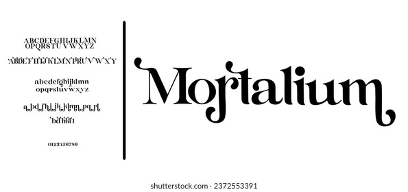 Elegant alphabet letters font and number. Classic Lettering Minimal Fashion Designs. Typography modern serif fonts regular decorative vintage concept. vector illustration