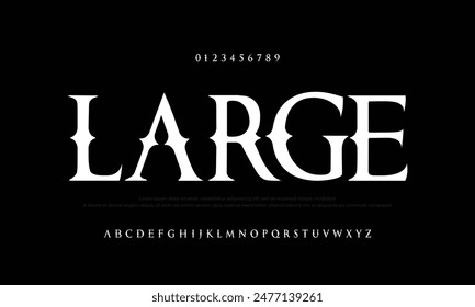 Elegante alfabeto letras fuente y número. Diseños de moda minimalistas con letras clásicas. Tipografía moderna serif Fuentes regular vintage decorativo