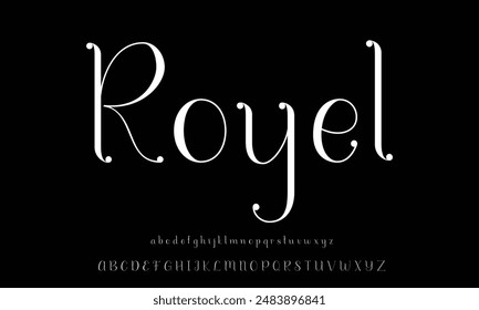 Elegant alphabet letters font and number. Typography Luxury classic lettering serif fonts decorative wedding logo vintage retro concept.