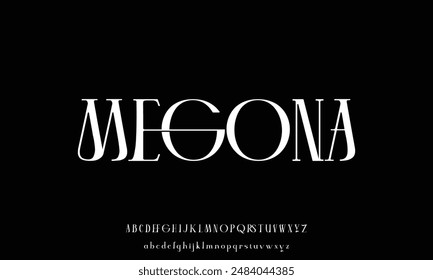 Elegant alphabet letters font and number. Classic Modern Serif Lettering Minimal Fashion. Typography decoration fonts for branding, wedding, invitations, logo.
