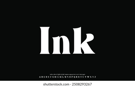 Fonte e número com letras do alfabeto elegantes. Clássico Moderno Serif Lettering Moda Mínima. Fontes de decoração de tipografia para marca, casamento, convites, logotipo.