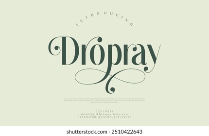 Elegant alphabet letters font and number. Classic Lettering Minimal Fashion Designs. Typography fonts regular uppercase and lowercase. vector illustration