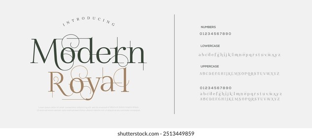 Elegant alphabet letters font and number. Classic Copper Lettering Minimal Fashion Designs. Typography fonts regular uppercase and lowercase. vector illustration