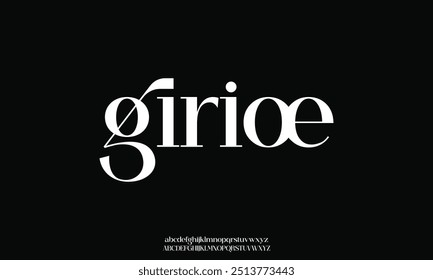 Elegant alphabet letters font and number. Classic Modern Serif Lettering Minimal Fashion. Typography decoration fonts for branding, wedding, invitations, logo. vector illustration