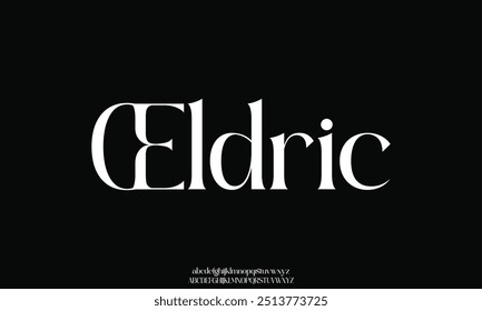 Fonte e número com letras do alfabeto elegantes. Clássico Moderno Serif Lettering Moda Mínima. Fontes de decoração tipográfica para branding, casamento, convites, logotipo. ilustração vetorial