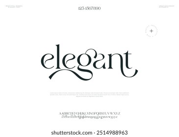 Elegant alphabet letters font and number. Typography Luxury classic lettering serif fonts decorative wedding vintage retro concept. vector illustration