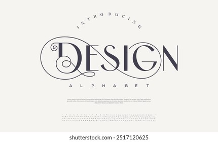 Elegant alphabet letters font and number. Classic Lettering Minimal Fashion Designs. Typography modern serif fonts regular decorative vintage concept. vector illustration