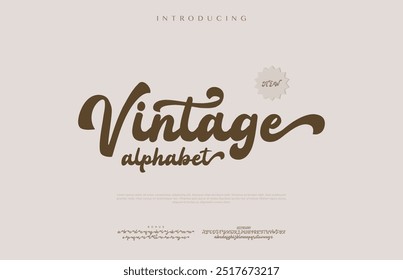 Elegant alphabet letters font and number. Classic Lettering Minimal Fashion Designs. Typography modern serif fonts regular decorative vintage concept. vector illustration