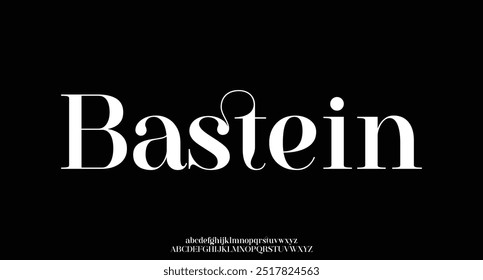 Fonte e número com letras do alfabeto elegantes. Clássico Lettering Moda Mínima. Tipografia modernas fontes serif logotipo decorativo vintage casamento conceito. vetor ilustração