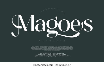 Elegant alphabet letters font and number. Classic Lettering Minimal Fashion Designs. Typography modern serif fonts regular decorative vintage concept. vector illustration
