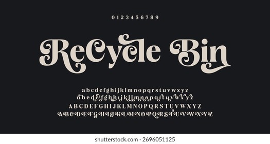 Elegant alphabet letters font and number. Classic Lettering Minimal Fashion Designs. Typography modern serif fonts regular decorative vintage concept. vector illustration