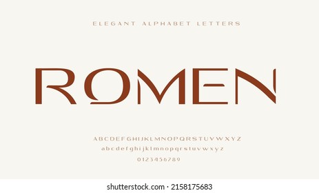 Elegant alphabet letters font romen