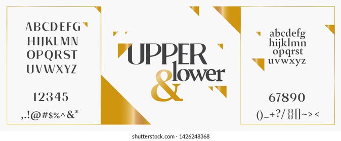 Elegant alphabet letters font set. Classic Custom Lettering Designs for logo, Poster. Typography fonts classic style, regular uppercase, lowercase and number. vector illustration - Vector