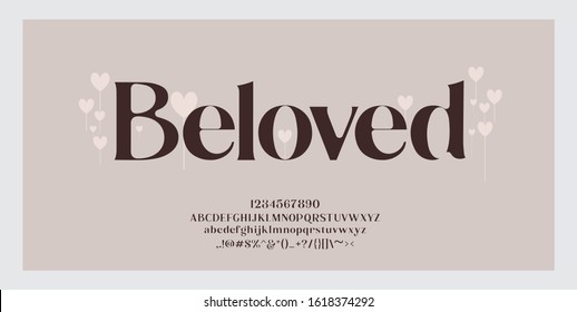 Elegant alphabet letters font set. Classic Custom Lettering Designs for logo, Poster. Typography fonts classic style, regular uppercase, lowercase and number. vector illustration